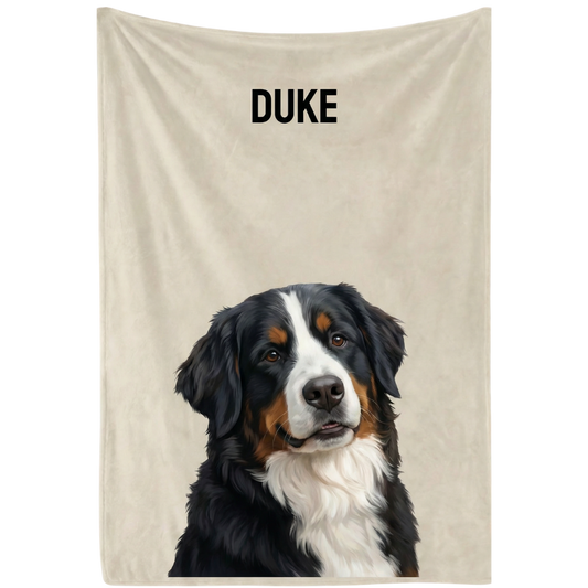 Custom Pet Realistic Illustration Blanket